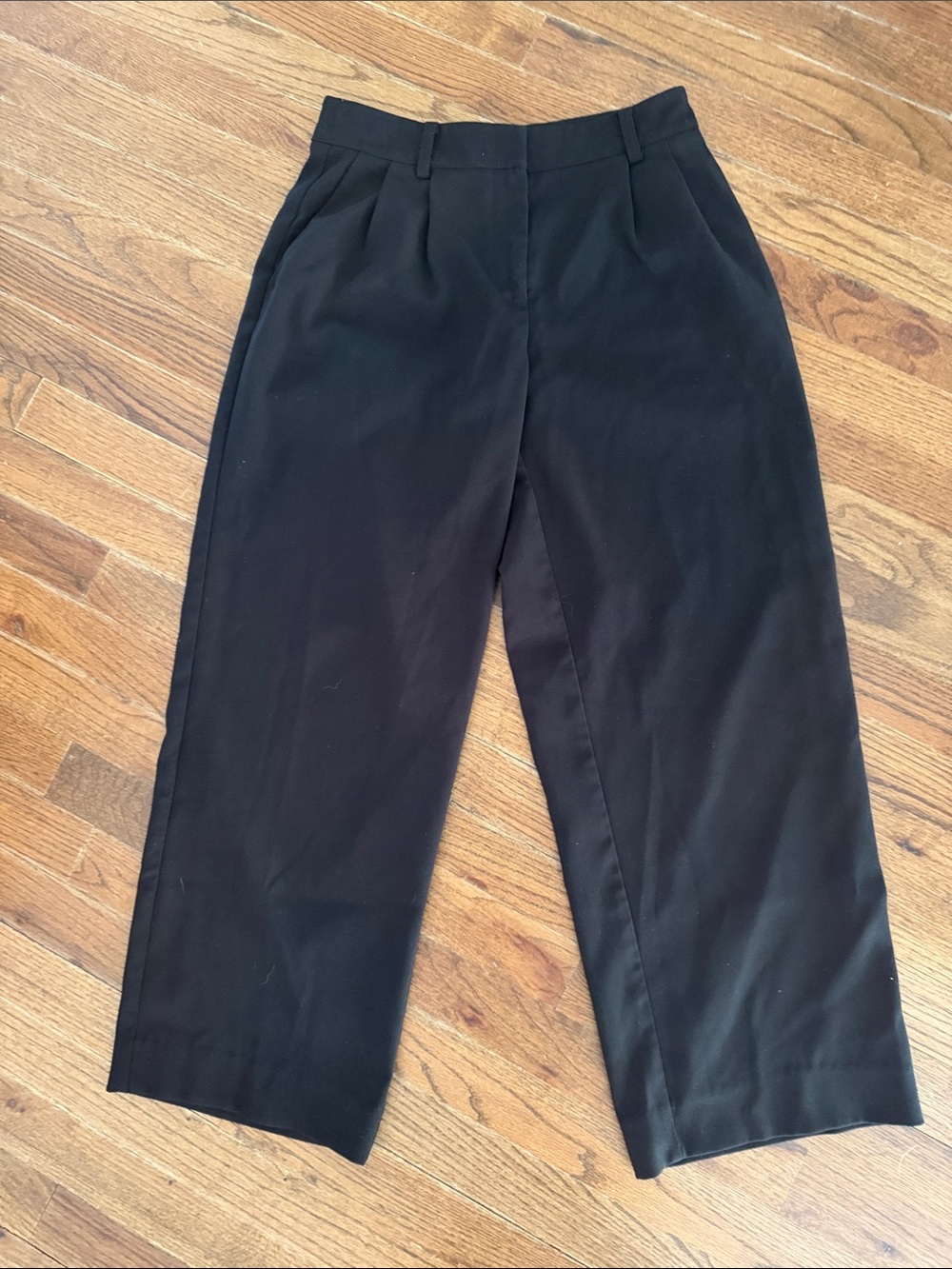 Women's Black Wide-Leg Trousers – Tailored High-Rise